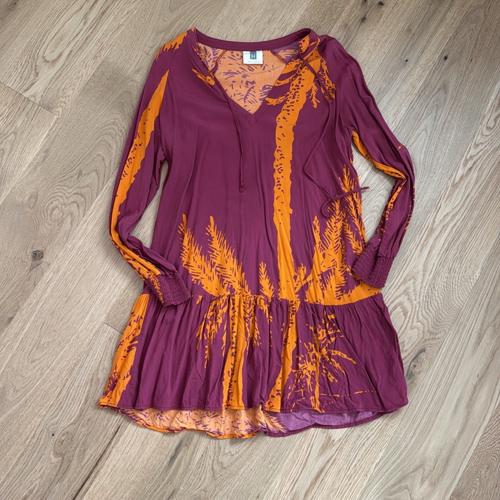 Purple and Orange Palm Tree Dress women Maaji